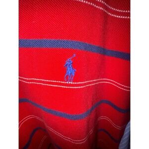 Polo Ralph Lauren Red White‎ Blue Stripe POLO SHIRT XL